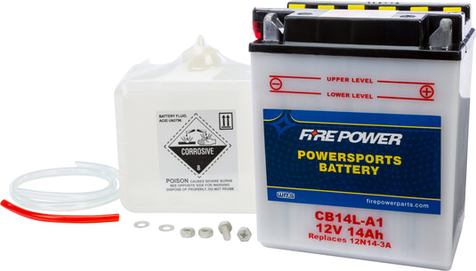 Fire Power CB14L-A1 Conventional 12V Heavy Duty Battery With Acid Pack