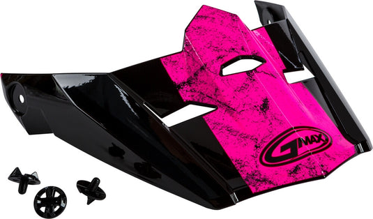 G-Max Visor with Screws for MX-46 Dominant Helmets - Black/Pink/White - XS-Sm