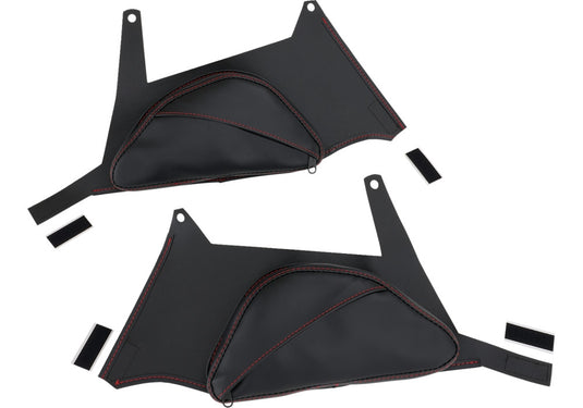 Show Chrome H40-401CRED Dual-Side Tank Pouch - Ballistic with Red Stitch