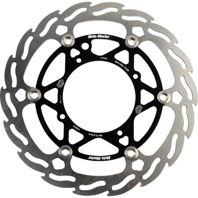 Moto-Master 112160-PU Floating Brake Disc - Black Flame Aluminum