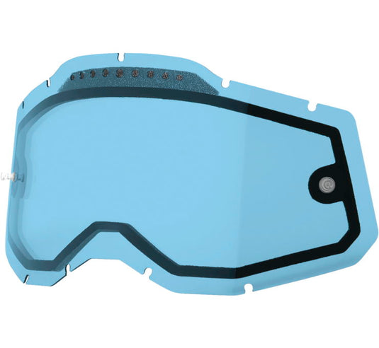 100% Replacement Dual Vented Lens for Racecraft 2/Accuri 2/Stratus 2 Goggles - Blue