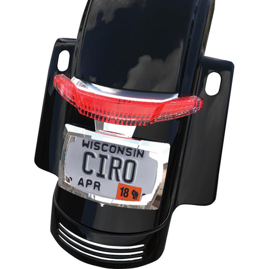 Ciro 40051 Tail Light and License Plate Mount - Chrome with Clear Smoked Lens
