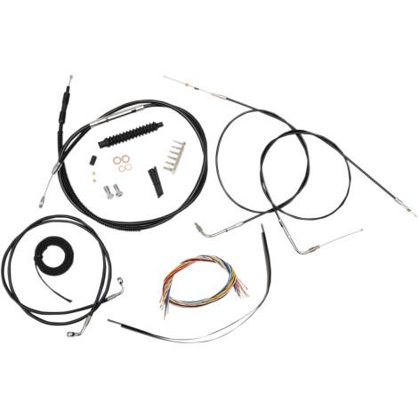 La Choppers LA-8230KT2-16B Complete Handlebar Cable/Brake & Clutch Line/Wire Kit - Black Vinyl/Stainless