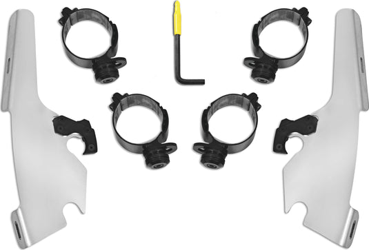 Memphis Shades MEK2046 Trigger-Lock Mount Kit for Batwing Fairing and Fats/Slim Windshields - Polished