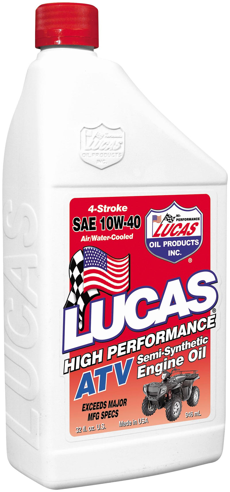 Lucas Oil 10777 High Performance Synthetic 4T Motorcycle Oil with Moly - 10W40 - 1qt.