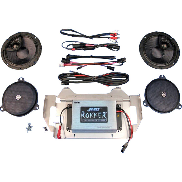 J&M RKT6-200HC14 Rokker Stage-6 200W 2-Channel Programmable Amplifier/ Speaker Kit