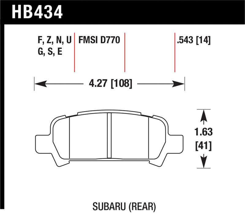 Load image into Gallery viewer, Hawk Performance HB434Z.543 HAWK Ceramic Brake Pad Sets
