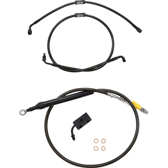 La Choppers LA-8155KT-16M Cable/Brake Line Kit - 15-17in. Ape Hangers - Midnight Braided
