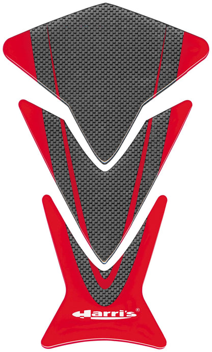 Harris Grips 12970-R Puzzle Tank Pad - Red/Carbon