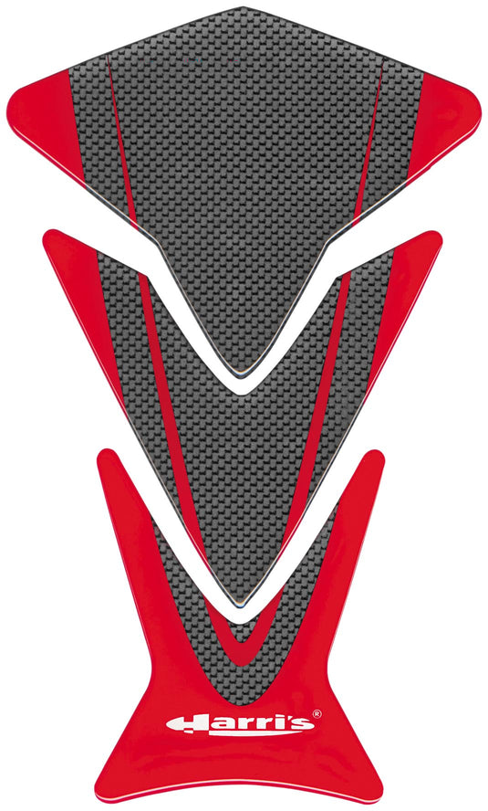 Harris Grips 12970-R Puzzle Tank Pad - Red/Carbon