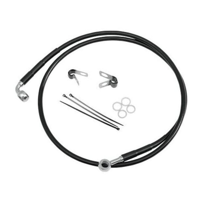 Drag Specialties 660322-6 Extended Stainless Steel Front Brake Line Kit - Clear Coated - 55 1/8in.
