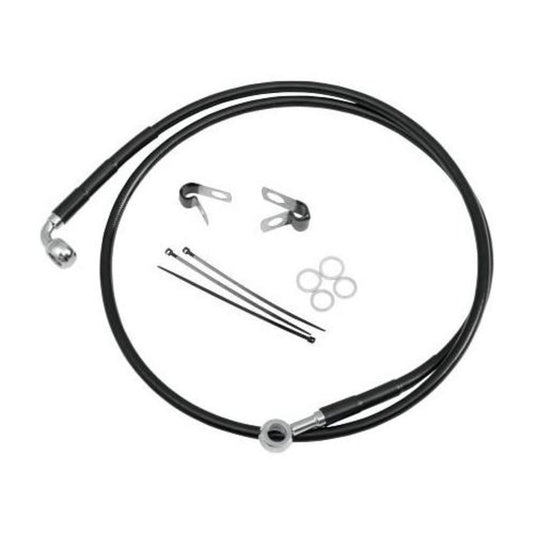 Drag Specialties 660322-6 Extended Stainless Steel Front Brake Line Kit - Clear Coated - 55 1/8in.
