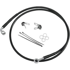 Drag Specialties 1741-2640 Extended Stainless Steel Front Brake Line Kit - Clear Coated - 42 3/8in.