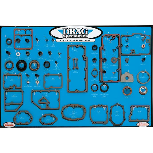Drag Specialties 0934-0287 Gasket, Seal and O-Ring Display for Big Twin 5-Speed Transmissions