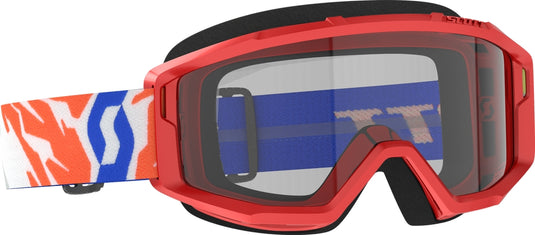 Scott Usa Primal Youth Goggles (One Size Fits Most, Red / Clear Lens)