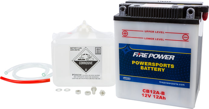 Fire Power CB12A-B Conventional 12V Heavy Duty Battery With Acid Pack