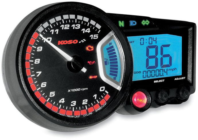 Koso North America BA010001 RX-2 GP-Style Speedometer