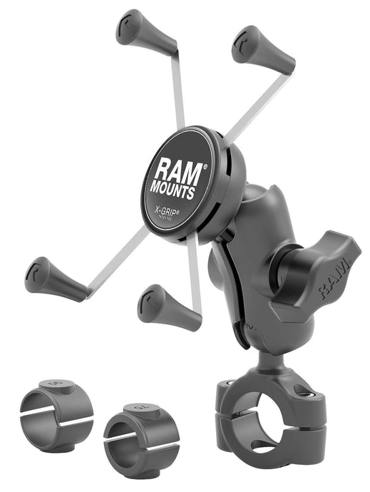 Ram Mounts RAM-B-408-75-1-UN10U RAM Torque Handlebar/Rail Mount with X-Grip Cradle - 3/4in. x 1in. Bars