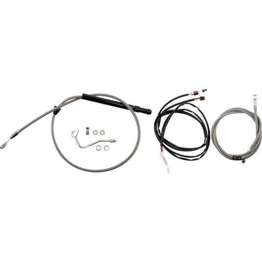 Burly Brand B30-1316 Extended Cable/Brake Line Kit for 13in. Ape Handlebar - Stainless Steel