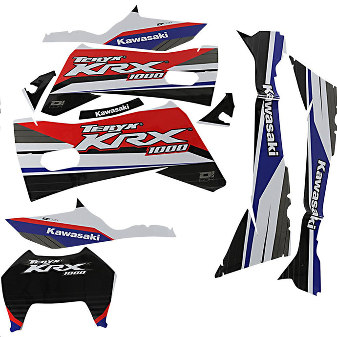 Dcor 20-20-292 Graphic Kit - Monster Energy Kawasaki, Red/ White/Blue (2-Door)
