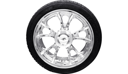 Coastal Moto PKG-LGO-187T-CH Precision Cast Largo 3D Rear Wheel Falken Tire - 18in. x 7in. - Chrome