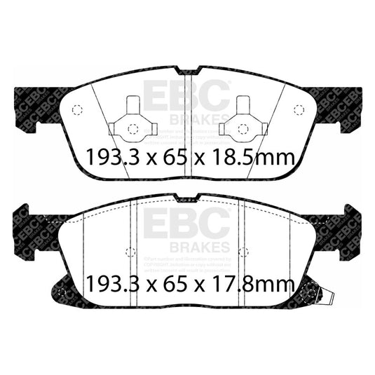 Ebc DP43072R EBC Yellowstuff Brake Pad Sets