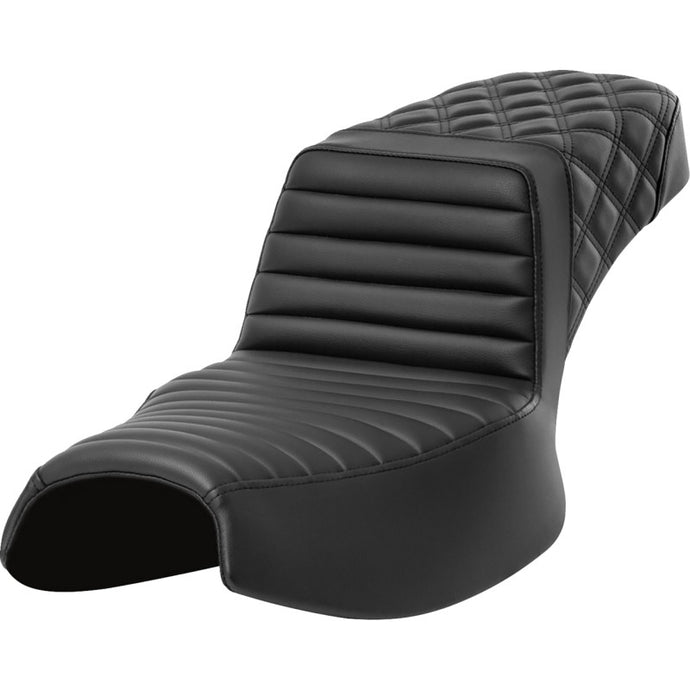 Saddlemen I20-06E-176 Step-Up Seat - Front TR/Rear LS - Black/Black Stitching/Rear Lattice Stitch