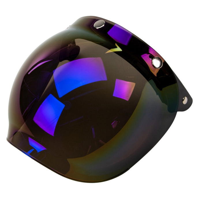 G-Max Universal 3-Snap Flip-Up Bubble Shield - Blue Iridium