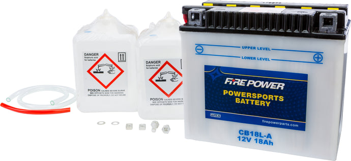 Fire Power CB18L-A Conventional 12V Heavy Duty Battery With Acid Pack