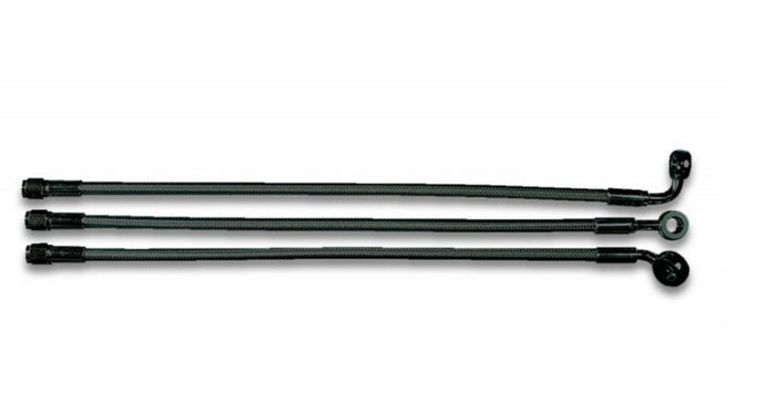 Magnum AS47225 Black Pearl Designer Series ABS Front Upper Brake Line - 10mm. 90deg. Banjo - 25in.