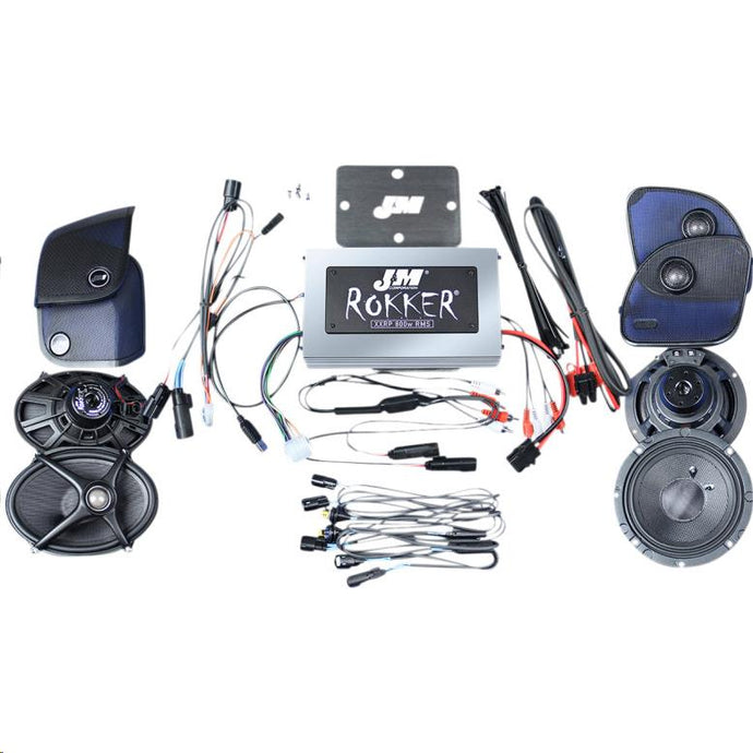 J&M XXRK800SP415RCS Rokker 800W 4-Channel Programmable Amp/Speaker Kit