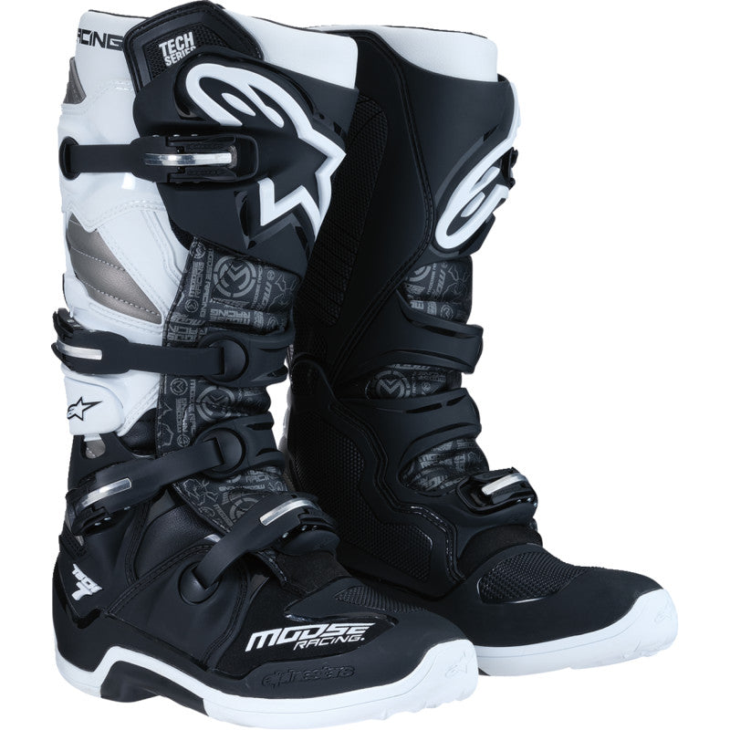 Moose Racing Tech 7 Boots by Alpinestars Black/White/Gray Black