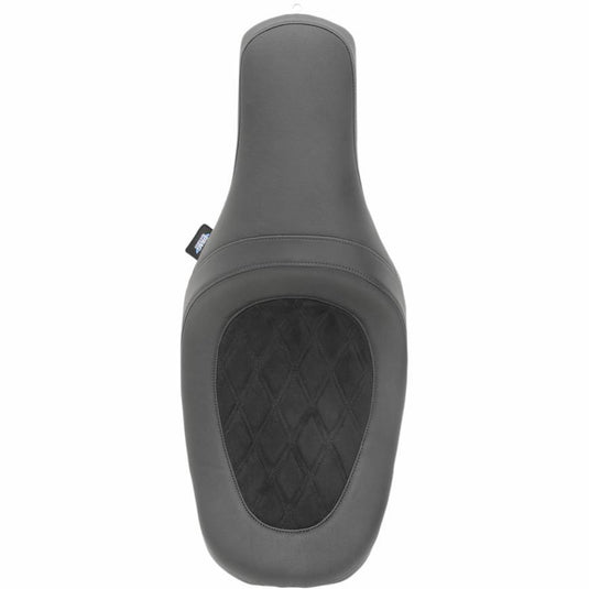 Drag Specialties 0801-0975 Predator Seat - Double Diamond/Faux Suede Insert