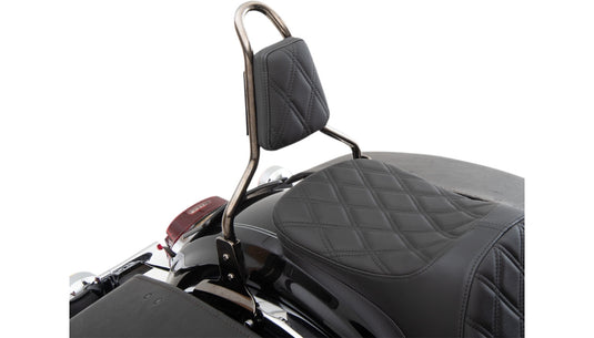 Drag Specialties 0822-0449 Tapered Backrest Pads For Round Sissy Bars - Double Diamond - Black Stitch