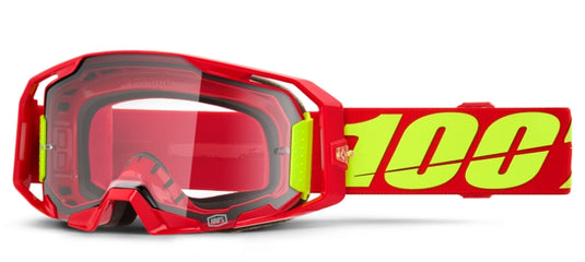 100% Armatic Goggles (One Size Fits Most, Red / Clear Lens)