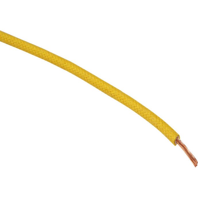 Namz NCBW-4 16-Gauge Cloth Braided Wire - Yellow