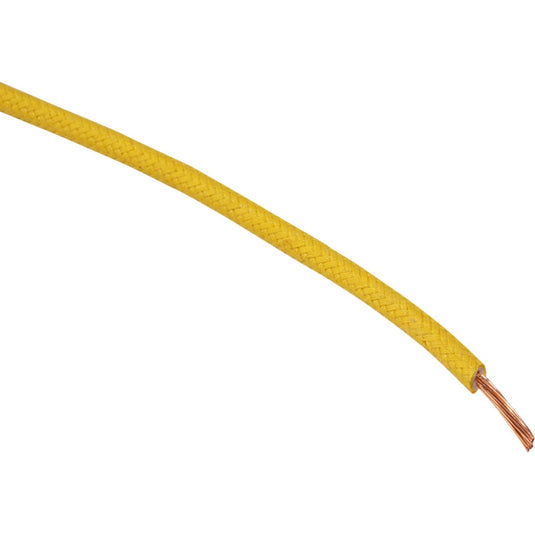 Namz NCBW-4 16-Gauge Cloth Braided Wire - Yellow