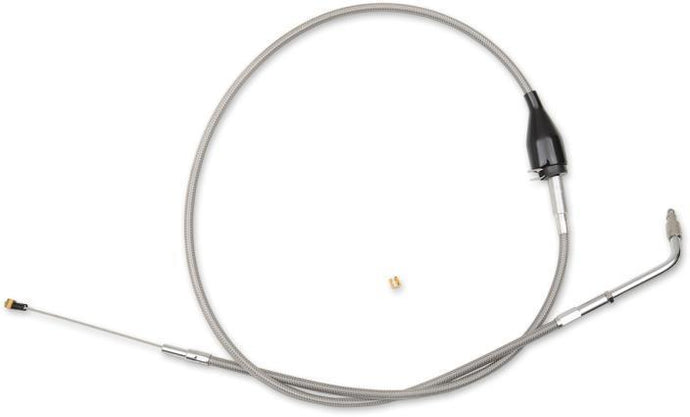 La Choppers LA-8100B13B Black Vinyl/Stainless Braided Idle Cable Kit - 12in.-14in. Ape Hangers