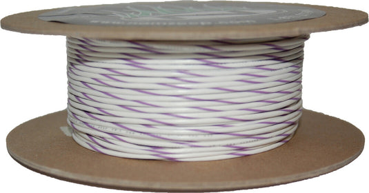 Namz NWR-97-100-20 100-Foot OEM Color Wire Spool - 20 Gauge - White/Violet Stripe
