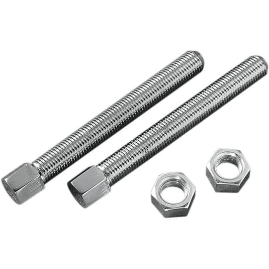Drag Specialties DS-195062 Rear Chain Adjuster Bolts - 3/8in.-24 x 3in. - Chrome