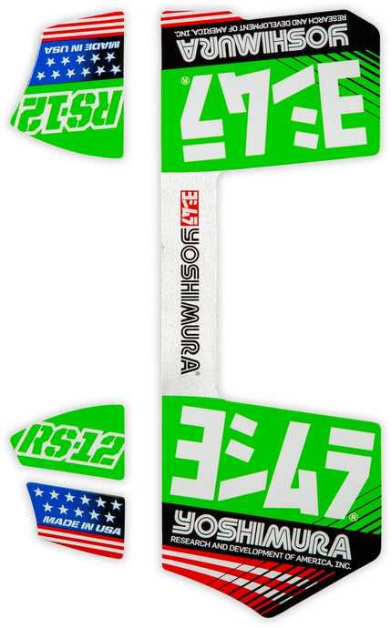 Yoshimura RS12-NB012 RS-12 Muffler Decal Set - Green