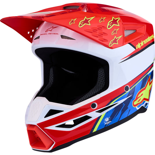 Alpinestars S-M3 Falcon Youth Helmet (Large, White/Blue/Red)