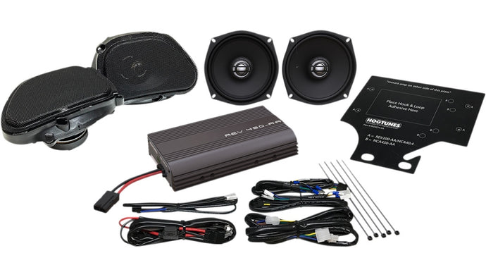 Hogtunes REV 450 RGU KIT-AA Front/Rear Speaker/Amp Kit