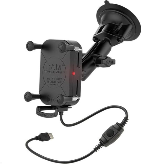 Ram Mounts RAM-B-166-UN12W RAM Tough-Charge Wireless Charging Holder with Ram Twist-Lock Suction Cu