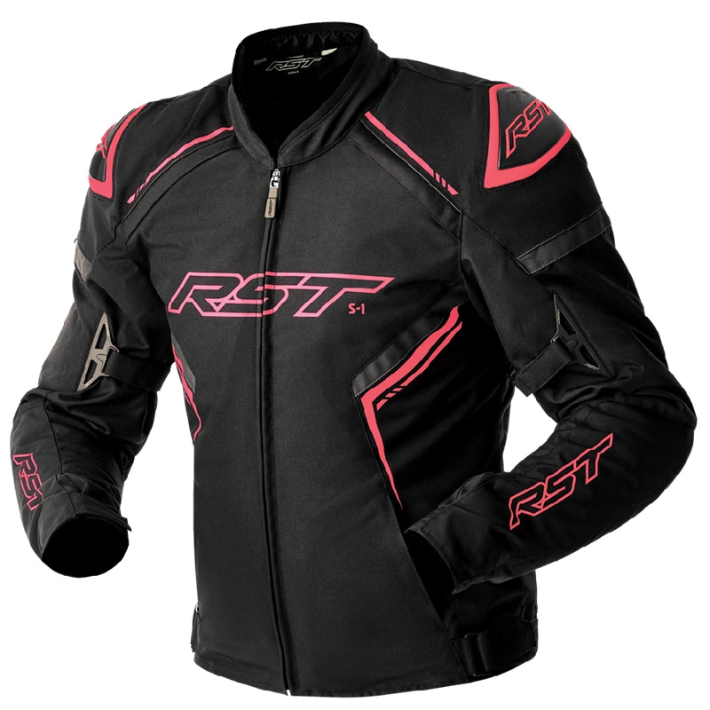 Load image into Gallery viewer, Rst S1 D30 Womens Jacket (Large, Black/Fluo Pink)
