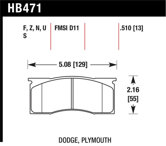 Hawk Performance HB471F.510 HAWK HPS Brake Pad Sets