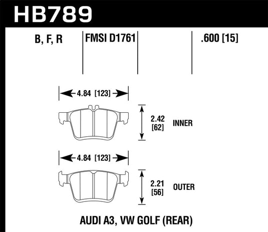 Hawk Performance HB789B.600 HAWK HPS 5.0 Brake Pad Sets