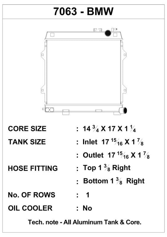 Csf 7063 CSF Radiators - Aluminum