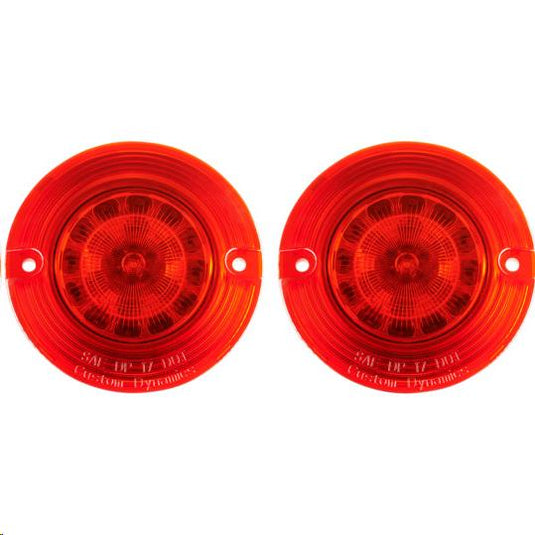 Custom Dynamics PB-R-1156-T Probeam Flat Bezel LED Turn Signal Inserts for Models with 1156 Contact Bases - Red