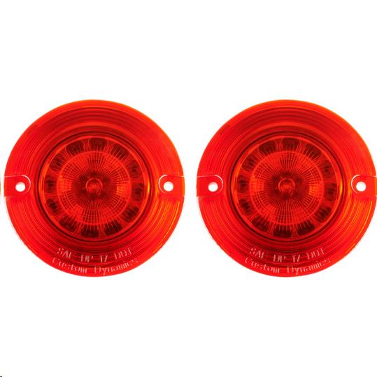 Custom Dynamics PB-R-1156-T Probeam Flat Bezel LED Turn Signal Inserts for Models with 1156 Contact Bases - Red